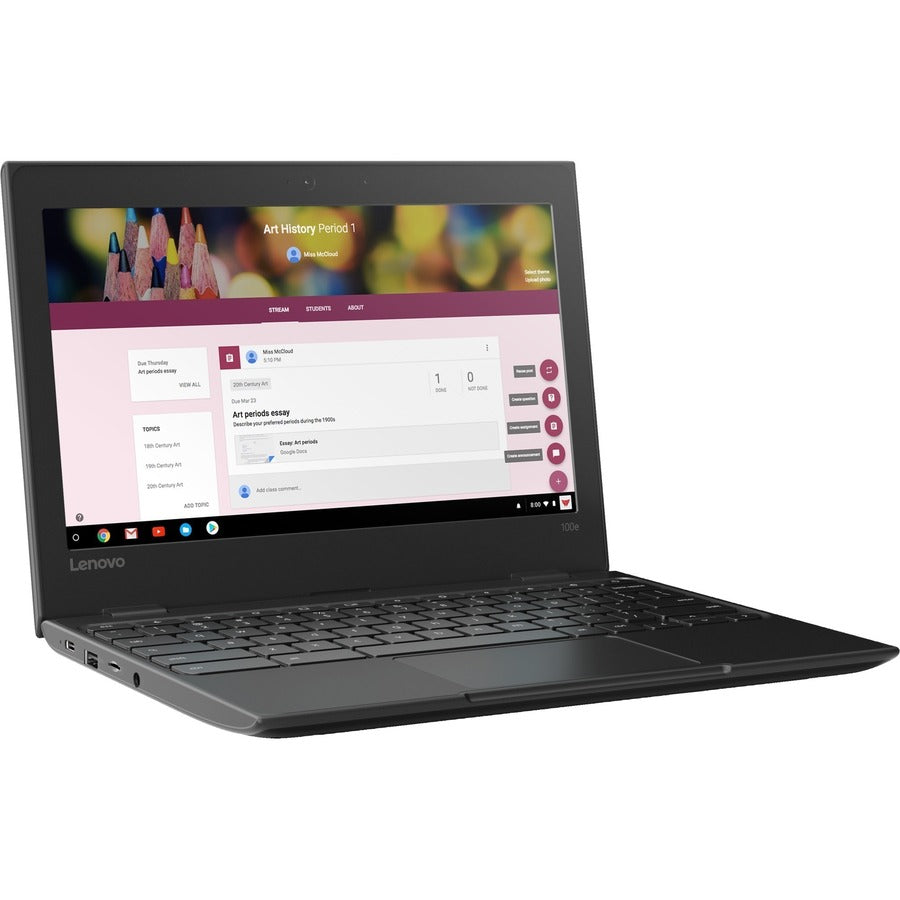 Lenovo 100e Chromebook 2nd Gen 81MA002FUS 11.6" Chromebook - HD - 1366 x 768 - Intel Celeron N4020 Dual-core (2 Core) 1.10 GHz - 4 GB Total RAM - 32 GB Flash Memory - Black 81MA002FUS