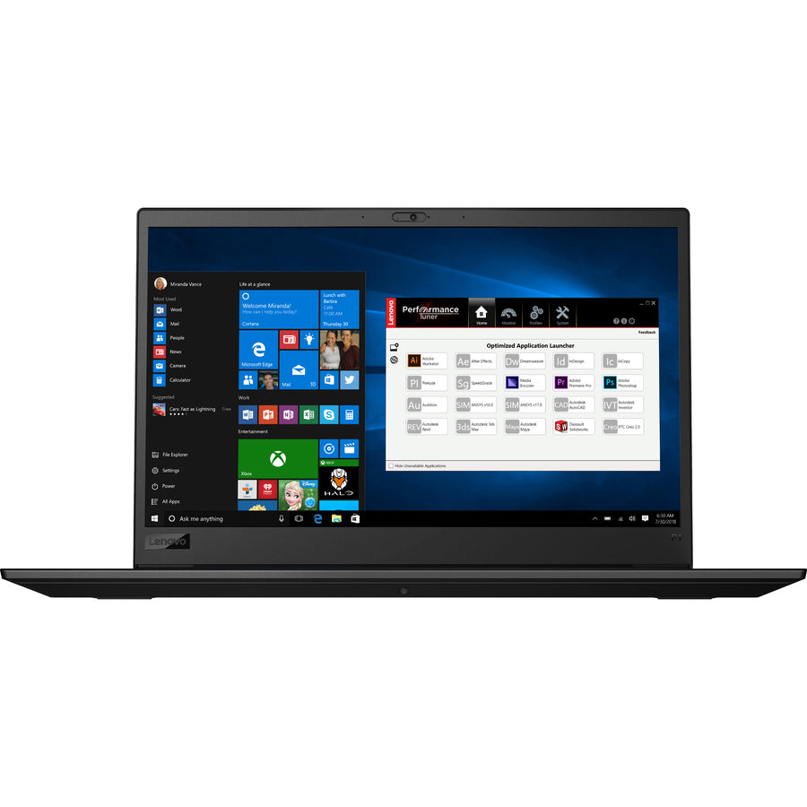 Lenovo ThinkPad P1 20MD003MCA 15.6" Touchscreen Mobile Workstation - 3840 x 2160 - Intel Core i7 8th Gen i7-8850H Hexa-core (6 Core) 2.60 GHz - 32 GB Total RAM - 1 TB SSD 20MD003MCA