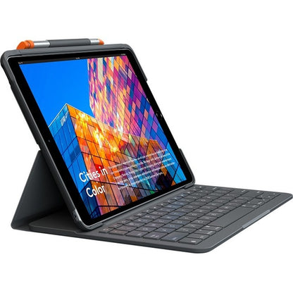 Logitech Slim Folio Keyboard/Cover Case (Folio) Apple, Logitech iPad Air (3rd Generation) Tablet - Graphite 920-009482