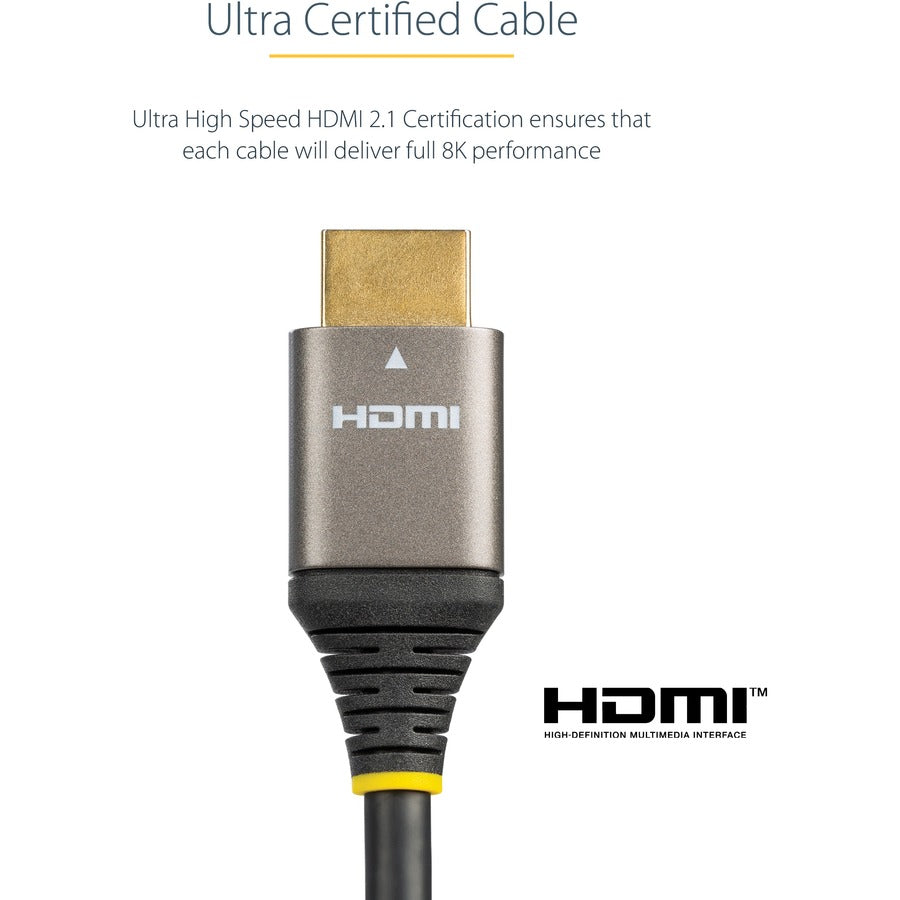 StarTech.com 16ft/5m HDMI 2.1 Cable, Certified Ultra High Speed HDMI Cable 48Gbps, 8K 60Hz/4K 120Hz HDR10+, 8K HDMI Cable, Monitor/Display HDMM21V5M