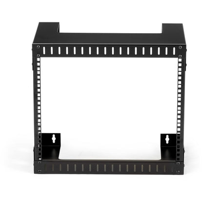 StarTech.com 8U 19" Wall Mount Network Rack, 12" Deep 2 Post Open Frame Server Room Rack for Data/AV/IT/Computer Equipment/Patch Panel with Cage Nuts & Screws 135lb Weight Capacity, Black RK812WALLO