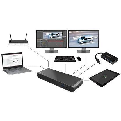 StarTech.com Thunderbolt 3 Dual-4K Docking Station for Laptops - No driver installation required - Windows Only - Thunderbolt 3 Dock with Dual-4K Video - Includes TB Cable TB3DK2DPW