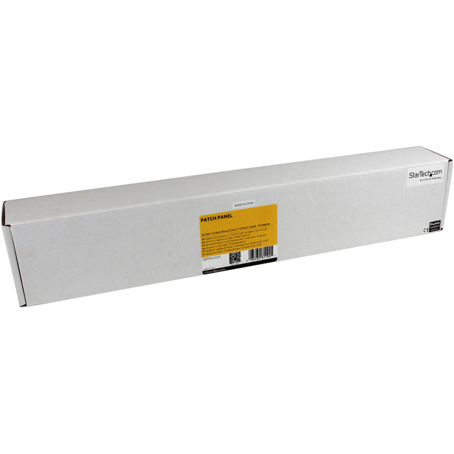 StarTech.com 24 Port 1U Rackmount Cat 6 110 Patch Panel - 45 Degree C6PANL4524