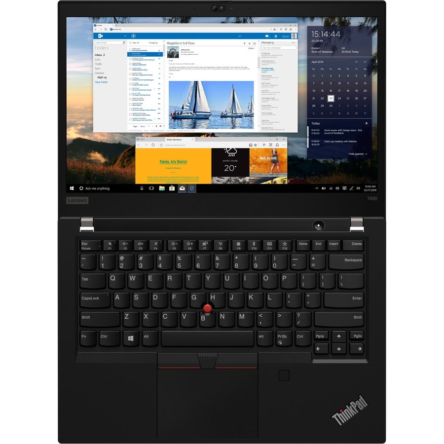 Lenovo ThinkPad T490 20RY0000CA 14" Notebook - 2560 x 1440 - Intel Core i7 10th Gen i7-10510U Quad-core (4 Core) 1.80 GHz - 16 GB Total RAM - 1 TB SSD - Glossy Black 20RY0000CA