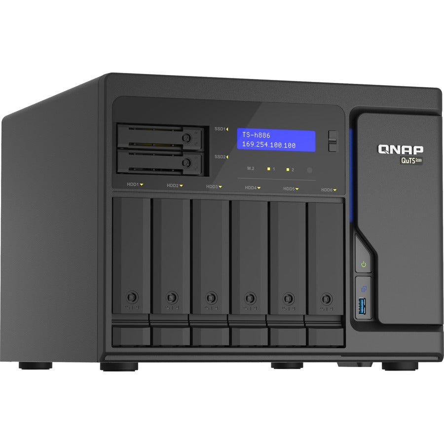 QNAP Cost-effective Intel Xeon D desktop QuTS Hero NAS with Quad-port 2.5GbE TS-H886-D1622-16G-US