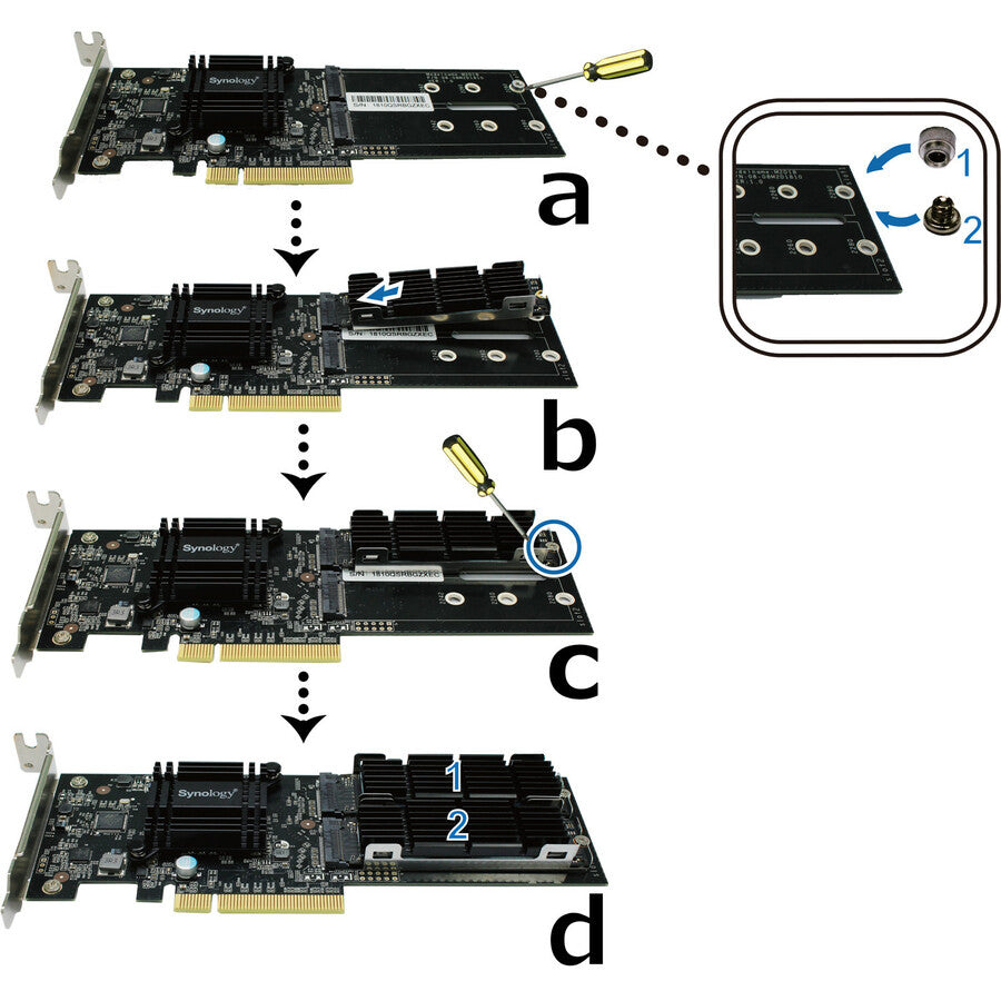 Synology Dual M.2 SSD Adapter Card for Extraordinary Cache Performance M2D18