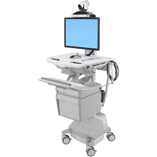 Ergotron StyleView Telemedicine Cart, Single Monitor, Powered SV44-53T1-1