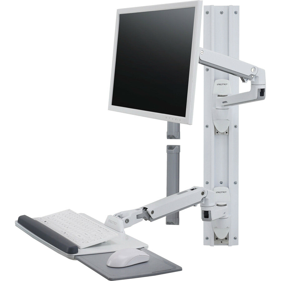 Ergotron Wall Mount Track for Keyboard, LCD Monitor, Mouse - White 45-551-216