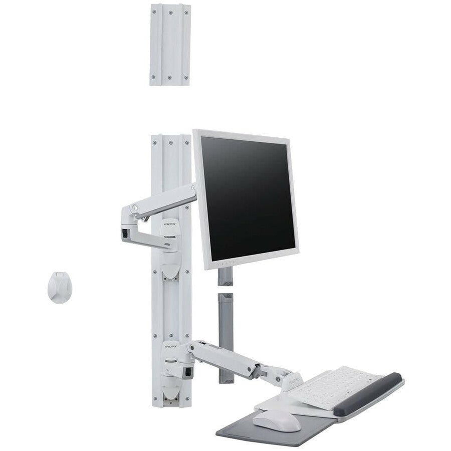 Ergotron Wall Mount Track for Keyboard, LCD Monitor, Mouse - White 45-551-216