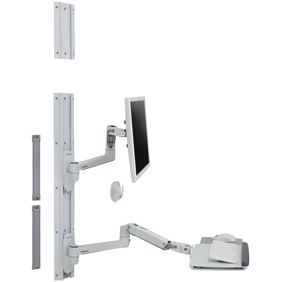 Ergotron Wall Mount Track for Keyboard, LCD Monitor, Mouse - White 45-551-216