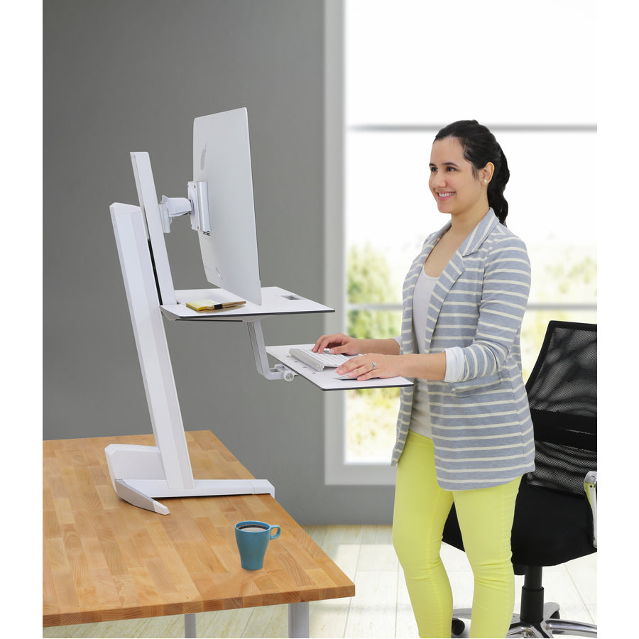 Ergotron WorkFit-S, Single HD with Worksurface+ (White) 33-351-211