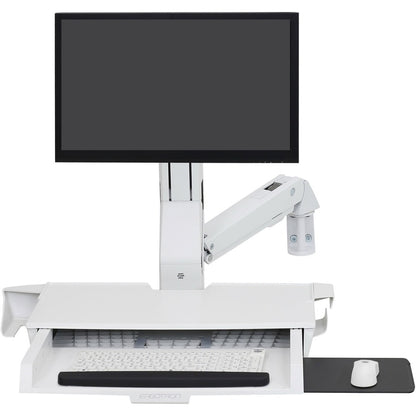 Ergotron StyleView Wall Mount for Monitor, Bar Code Scanner, Keyboard, Wrist Rest, Mouse - White 45-583-216