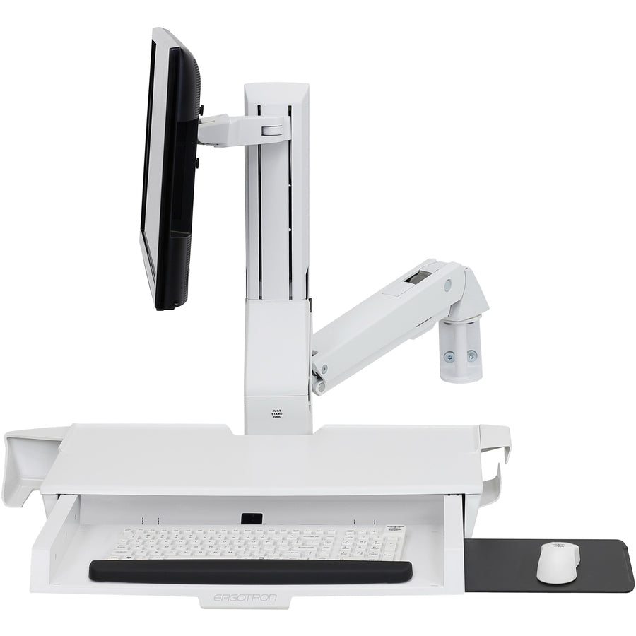 Ergotron StyleView Wall Mount for Monitor, Bar Code Scanner, Keyboard, Wrist Rest, Mouse - White 45-583-216