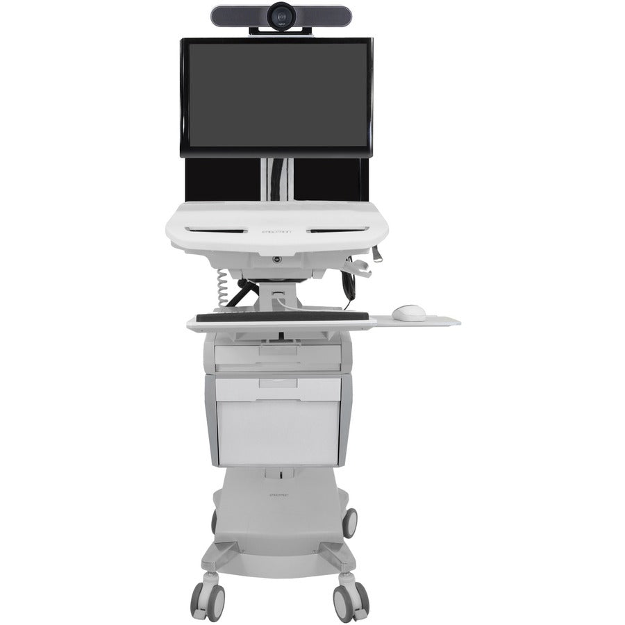 Ergotron StyleView Telepresence Cart, Back-to-Back Monitors, Powered SV44-57E1-1