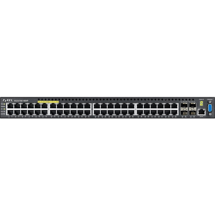 ZYXEL 48-Port GbE L2+ PoE Switch with 10GbE Uplink XGS3700-48HP