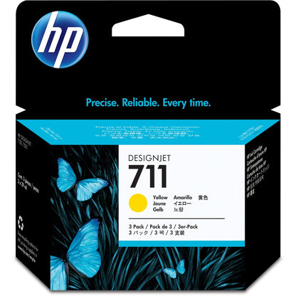 HP 711 (CZ136A) Original Inkjet Ink Cartridge - Multi-pack - Yellow - 3 / Pack CZ136A