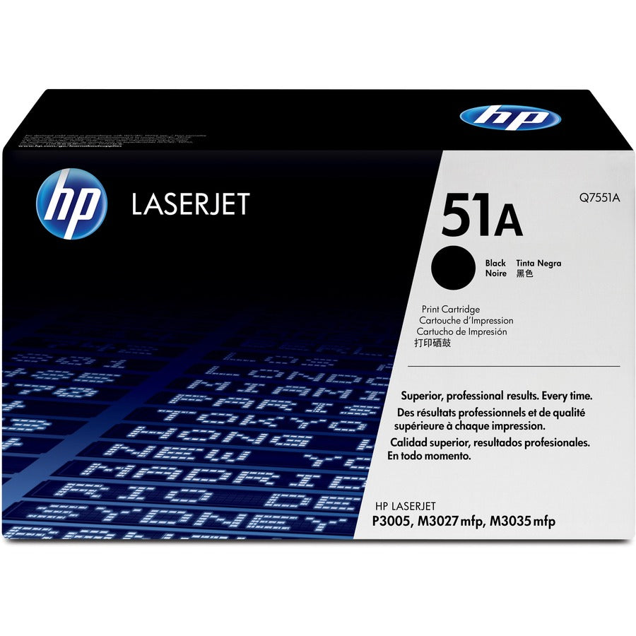 HP 51A (Q7551A) Original Laser Toner Cartridge - Single Pack - Black - 1 Each Q7551A