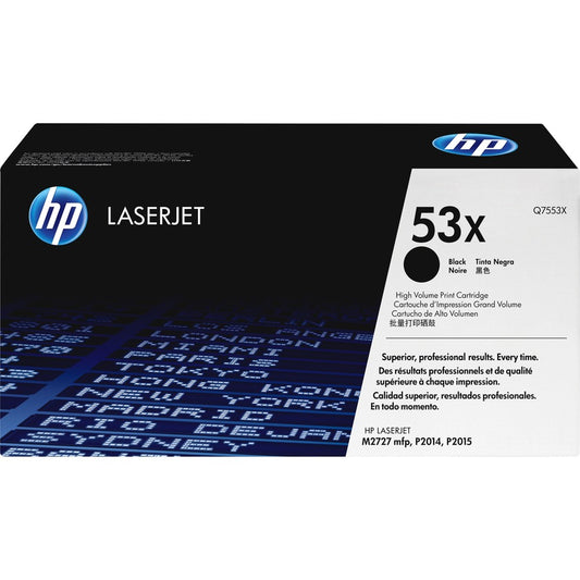 HP 53X (Q7553X) Original High Yield Laser Toner Cartridge - Single Pack - Black - 1 Each Q7553X