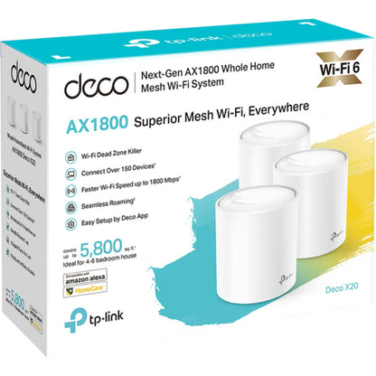 TP-Link Deco X20 802.11ax 1.76 Gbit/s Wireless Access Point Deco X20(3-pack)