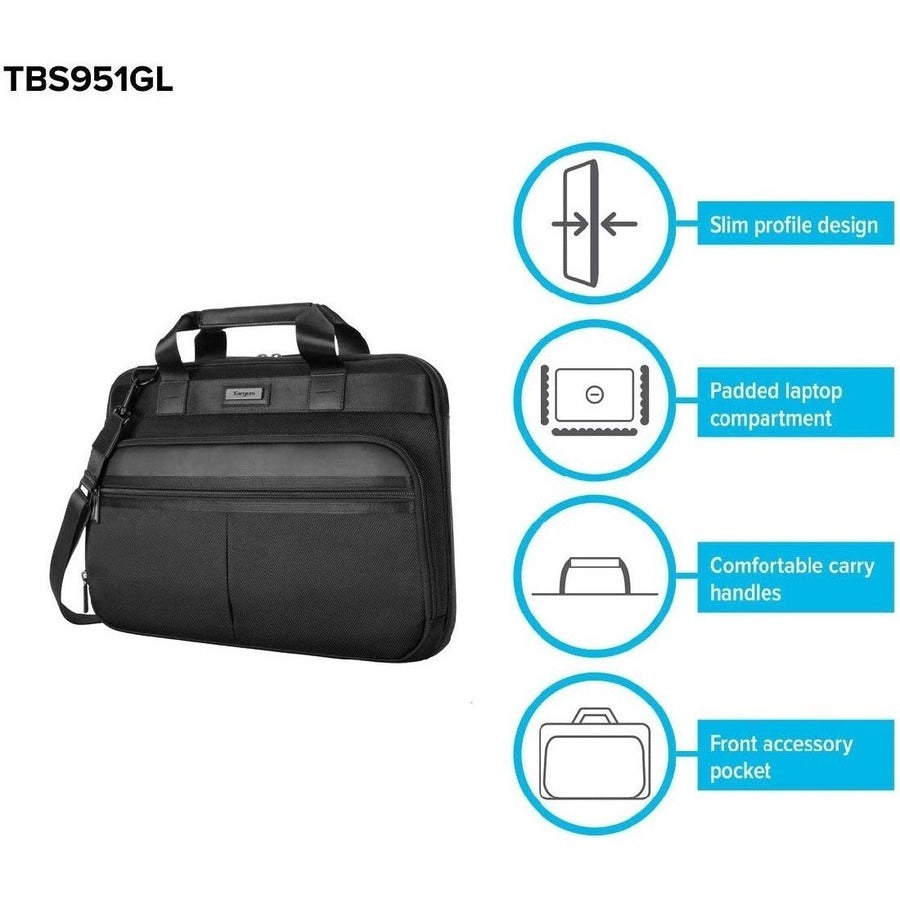 Targus Mobile Elite TBS951GL Carrying Case (Slipcase) for 13" to 14" Notebook - Black - TAA Compliant TBS951GL