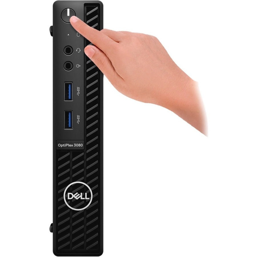 Dell OptiPlex 3000 3080 Desktop Computer - Intel Core i5 10th Gen i5-10500T Hexa-core (6 Core) 2.30 GHz - 8 GB RAM DDR4 SDRAM - 256 GB NVMe M.2 PCI Express M.2 SSD - Micro PC - Black DXVT4