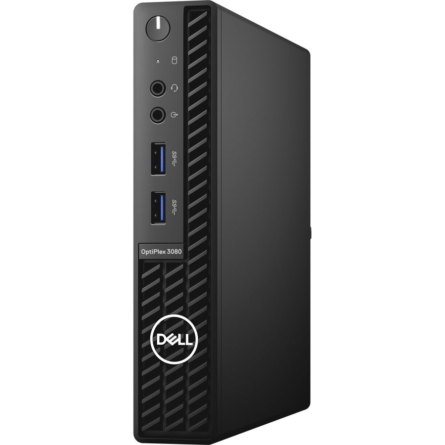 Dell OptiPlex 3000 3080 Desktop Computer - Intel Core i5 10th Gen i5-10500T Hexa-core (6 Core) 2.30 GHz - 8 GB RAM DDR4 SDRAM - 256 GB NVMe M.2 PCI Express M.2 SSD - Micro PC - Black DXVT4