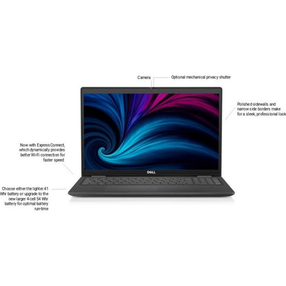 Dell Latitude 3000 3520 15.6" Notebook - HD - 1366 x 768 - Intel Core i3 11th Gen i3-1115G4 Dual-core (2 Core) 3 GHz - 4 GB RAM - 500 GB HDD - Black XK86T