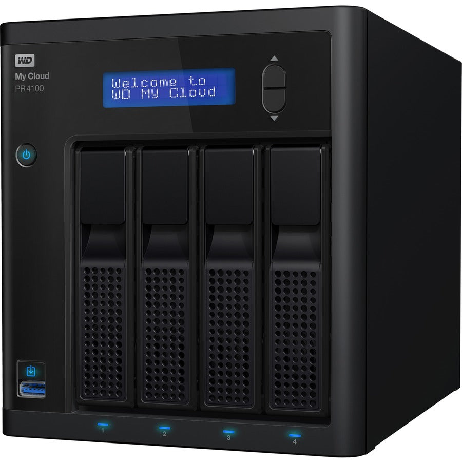 WD 8TB My Cloud PR4100 Pro Series Media Server with Transcoding, NAS - Network Attached Storage WDBNFA0080KBK-NESN