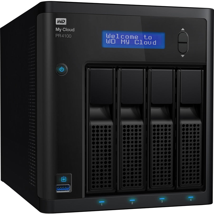 WD 8TB My Cloud PR4100 Pro Series Media Server with Transcoding, NAS - Network Attached Storage WDBNFA0080KBK-NESN