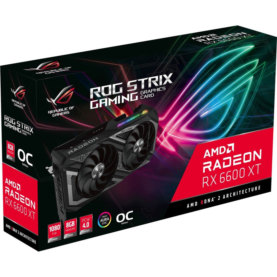 Asus ROG AMD Radeon RX 6600 XT Graphic Card - 8 GB GDDR6 ROG-STRIX-RX6600XT-O8G-GA