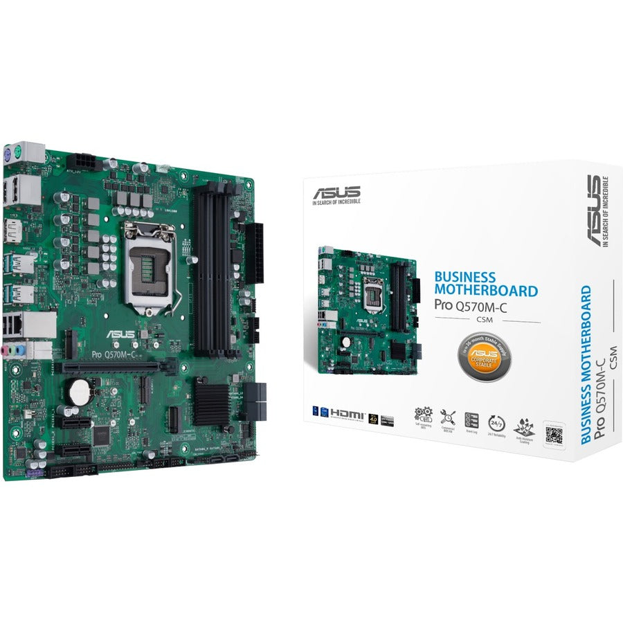 Asus Q570M-C/CSM Desktop Motherboard - Intel Chipset - Socket LGA-1200 - Intel Optane Memory Ready - Micro ATX PRO Q570M-C/CSM