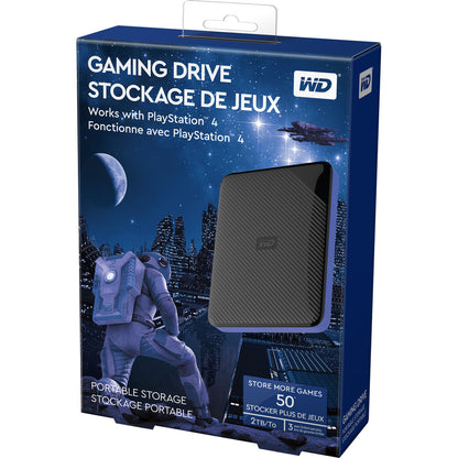 WD WDBDFF0020BBK-WESN 2 TB Portable Hard Drive - 2.5" External - Black, Blue WDBDFF0020BBK-WESN