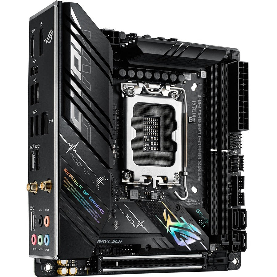 Asus ROG Strix B660-I GAMING WIFI Gaming Desktop Motherboard - Intel B660 Chipset - Socket LGA-1700 - Intel Optane Memory Ready - Mini ITX ROGSTRIXB660-IGAMINGWIFI