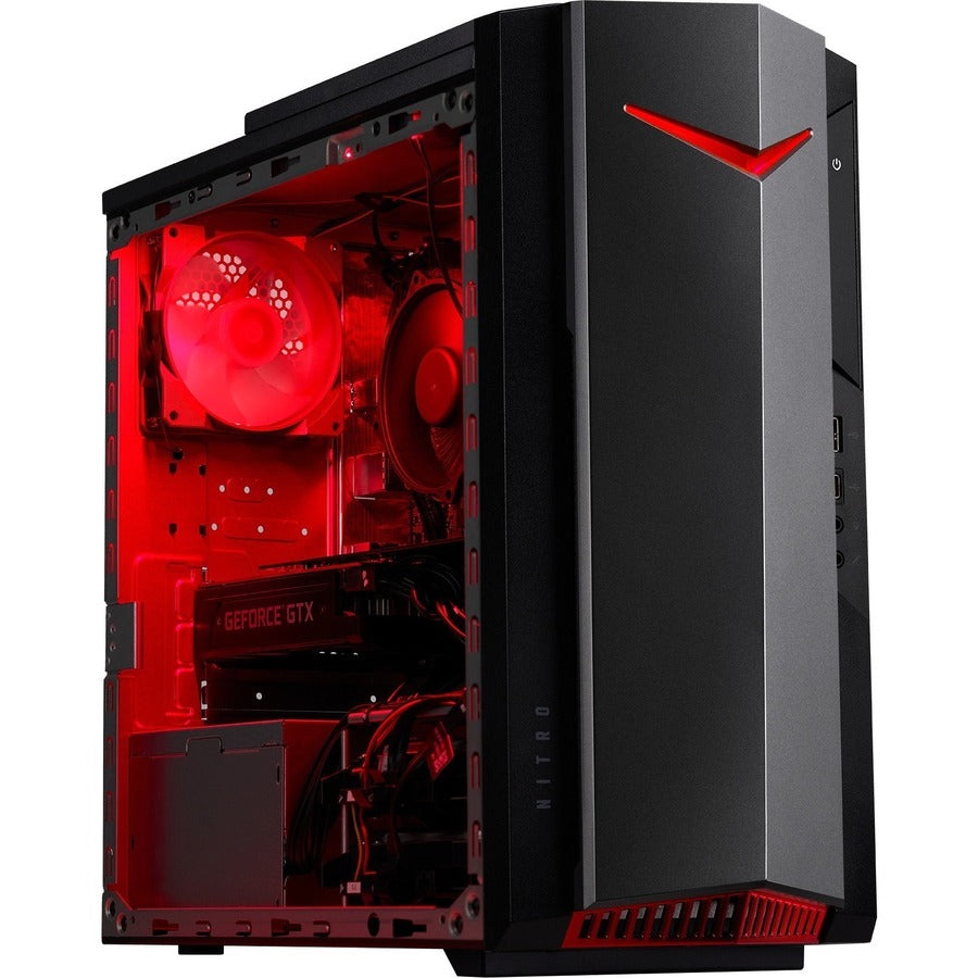 Acer Nitro N50-640-ER11 Gaming Desktop Computer - Intel Core i5 12th Gen i5-12400F Hexa-core (6 Core) 2.50 GHz - 8 GB RAM DDR4 SDRAM - 1 TB HDD - 256 GB PCI Express SSD DG.E2VAA.001