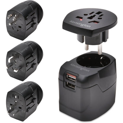 Kensington International Travel Adapter - Grounded (3-Prong) with Dual USB Ports K38238WW