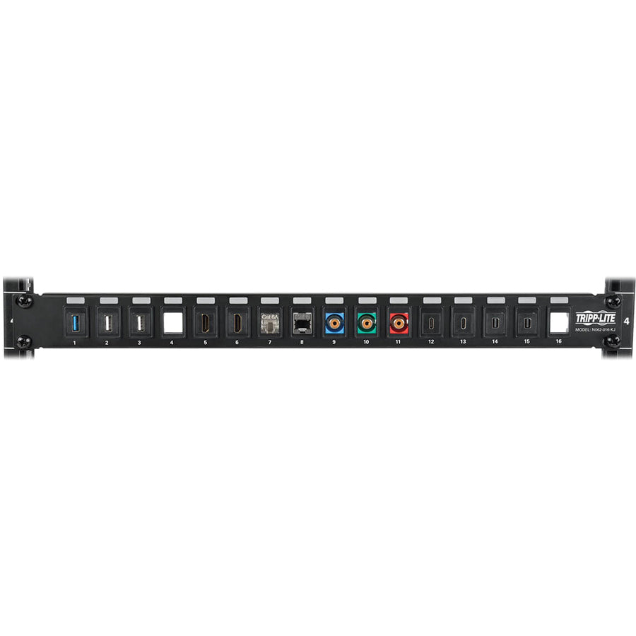 Tripp Lite N062-016-KJ 16-Port 1U RackMount Unshielded Blank Keystone/Multimedia PatchPanel N062-016-KJ