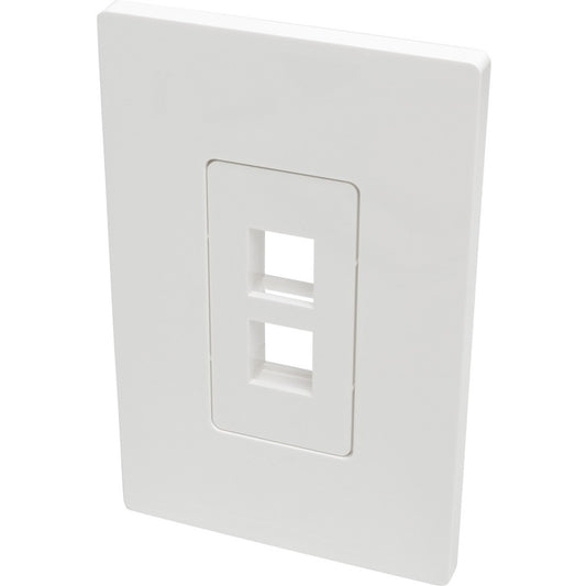 Tripp Lite 2-Port Single-Gang Universal Keystone Wallplate, White N080-102