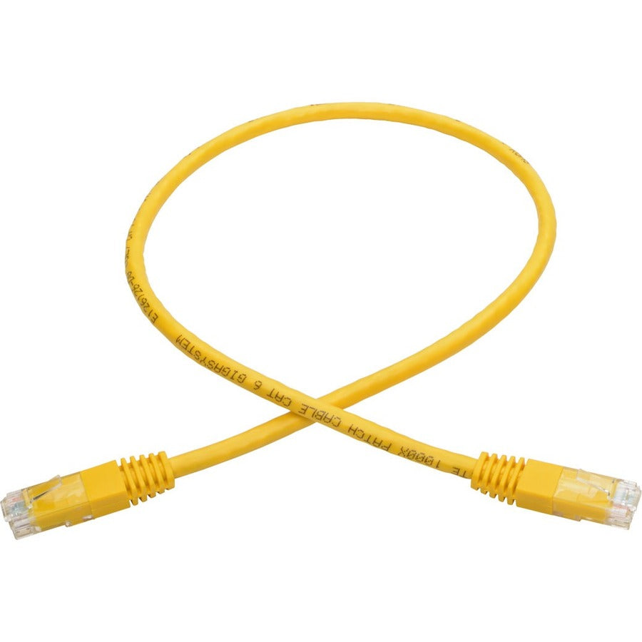 Tripp Lite Cat6 Gigabit Molded Patch Cable (RJ45 M/M), Yellow, 2 ft N200-002-YW