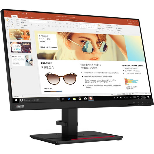 Lenovo ThinkVision P24h-2L 23.8" WQHD WLED LCD Monitor - 16:9 - Raven Black 62B2GAR1US