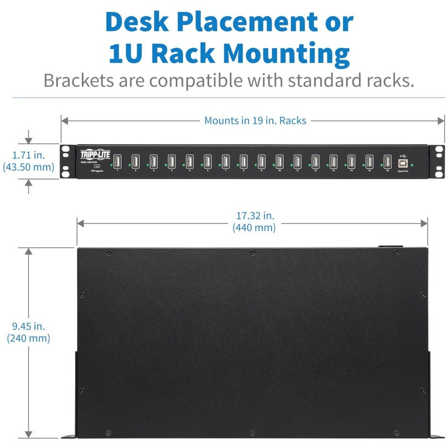 Tripp Lite 16-Port USB Sync / Charging Hub U280-016-RM