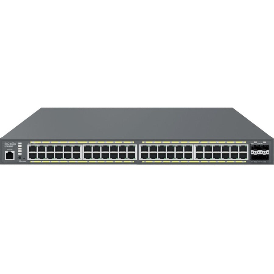 EnGenius Cloud Managed 48-Port Gigabit PoE+ Switch with 4 SFP+ Ports ECS1552P