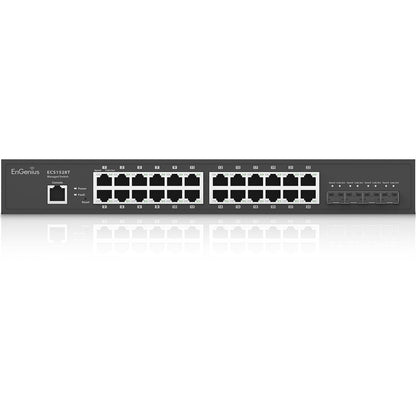 EnGenius Cloud Managed 24-Port 13" Compact Gigabit Switch with 4 SFP+ Ports ECS1528T