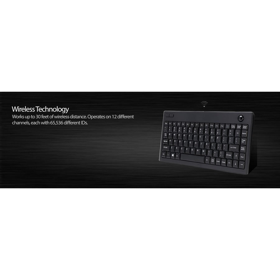 Adesso Wireless Mini Trackball Keyboard WKB-3100UB