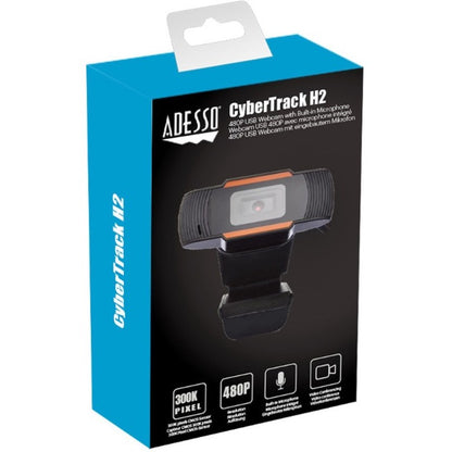 Adesso CyberTrack CyberTrack H2 Webcam - 0.3 Megapixel - 30 fps - Black - USB 2.0 CYBERTRACK H2