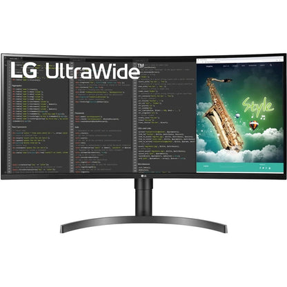 LG Ultrawide 35BN75C-B 35" UW-QHD Curved Screen LCD Monitor - 21:9 - Textured Black 35BN75C-B