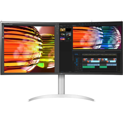 LG Ultrawide 38WP85C-W 37.5" UW-QHD+ Curved Screen LCD Monitor - 21:9 - Silver, White 38WP85C-W