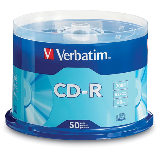 Verbatim 94691 CD Recordable Media - CD-R - 52x - 700 MB - 50 Pack Spindle 94691