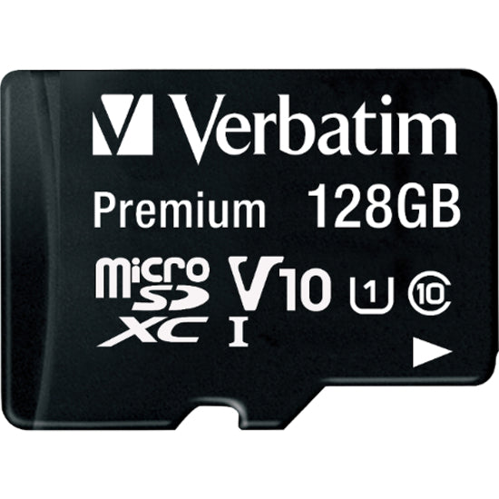 Verbatim 128GB Premium microSDXC Memory Card with Adapter, UHS-I Class 10 44085