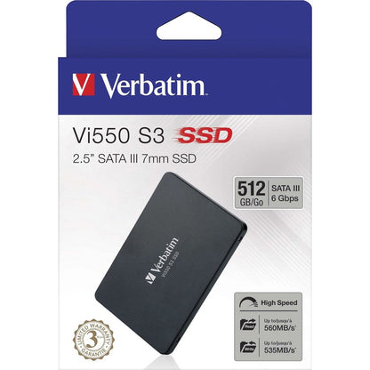 Verbatim Vi550 S3 512 GB Solid State Drive - 2.5" Internal - SATA (SATA/600) 49352