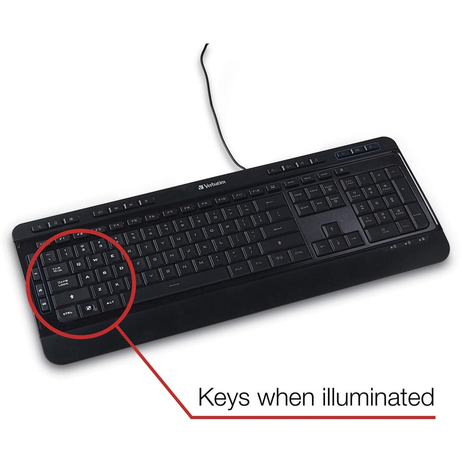 Verbatim Illuminated Wired Keyboard 99789